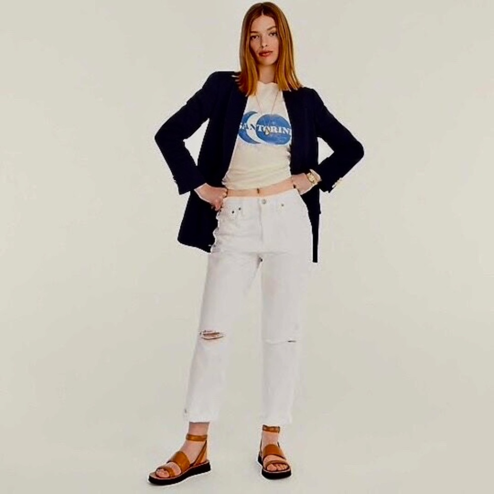 J. Crew slouchy boyfriend white jeans 26